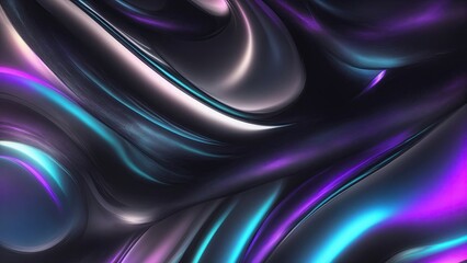 Obraz premium Abstract Black iridescent holographic background