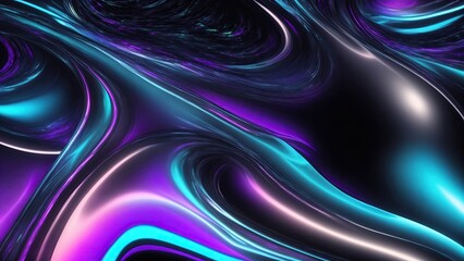 Abstract Black iridescent holographic background