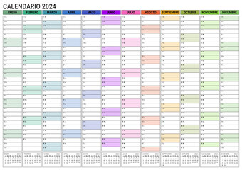 Calendario 2024 Pared Grande en Español Planificador Anual A1 XXL