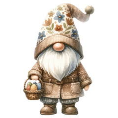 Fototapeta premium Cute Gnome Easter Day Clipart Illustration