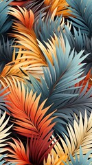 Seamless palm leaf pattern tropical AI Generated