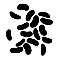 Silhouette of red beans. Simple black line icon on white background. Suitable for high protein food logos. Vector illustration