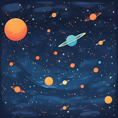 Cartoon Space Background Image 