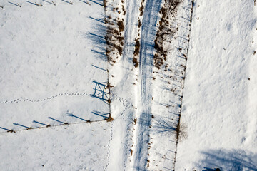 Zimowe pola z drona 