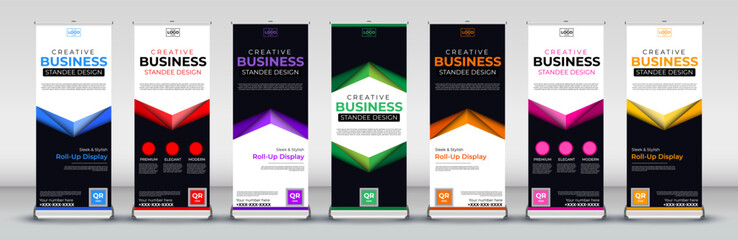 gradient Business  Roll Up banner or Standee Template for flyer, presentation, leaflet, j flag, x stand, x banner, exhibition display