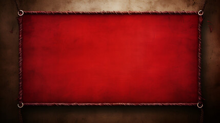 Empty red banner with corner robes, generative ai - obrazy, fototapety, plakaty
