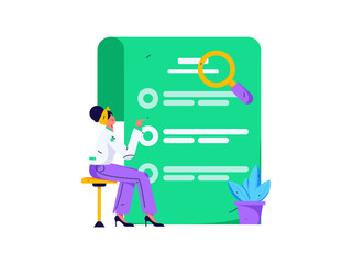 Invite friends to conduct questionnaire flat vector concept operation hand drawn illustration
