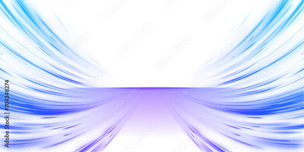 Poster Abstract neon rays of light on a transparent background in PNG format. Purple speeds on the expressway. Sport car is made of polygons, lines and connected dots.	