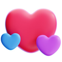 hearts 3d icon design