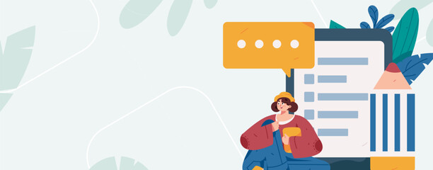 Invite friends to conduct questionnaire flat vector concept operation hand drawn illustration
