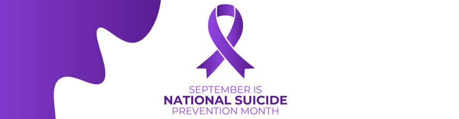 National suicide prevention month is observed every year in september. September is national suicide prevention awareness month. banner, greeting card, cover, flyer, poster with background. vector