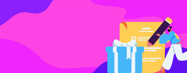 Invite friends to conduct questionnaire flat vector concept operation hand drawn illustration
