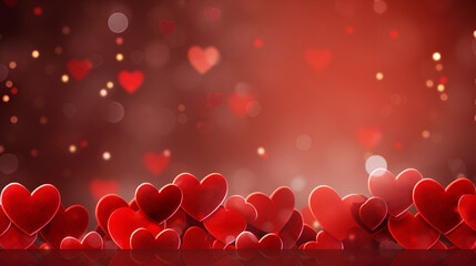 Festive background with many hearts for Valentines Day, generative ai