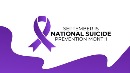 National suicide prevention month observed each year during September banner, Holiday, poster, card and background design. futuristic concept background. cover, flyer, landing page. vector illustratio