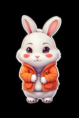 white rabbit with a carrot