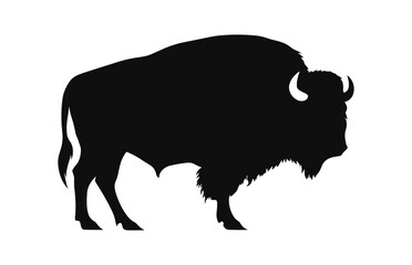 American Bison Silhouette Vector, A bison animal clipart