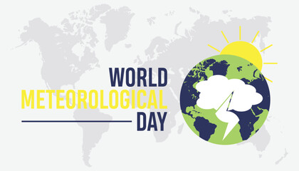 Obraz premium World Meteorological Day is observed every year in March. Holiday, poster, card and background vector illustration design.