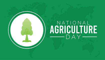 National Agriculture day is observed every year in March. Holiday, poster, card and background vector illustration design.