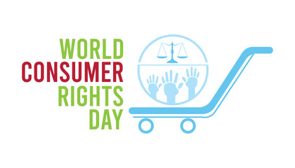 World Consumer Rights Day is observed every year in March. Holiday, poster, card and background vector illustration design.