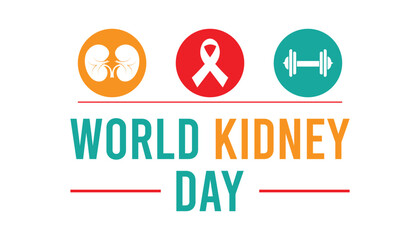 World Kidney Day is observed every year in March. Holiday, poster, card and background vector illustration design.
