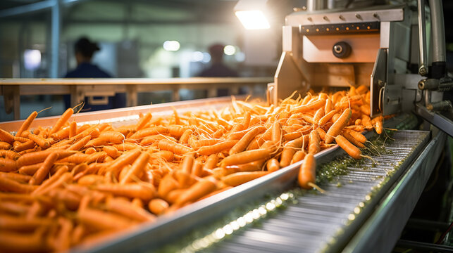 Efficient and Automated Carrot Production on a Conveyor Belt System in a Modern Agricultural Manufacturing Facility