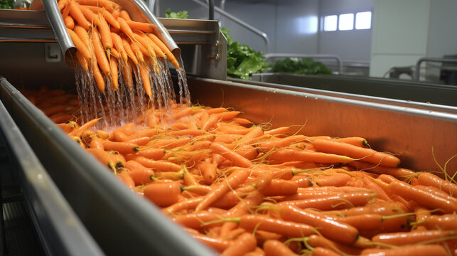Efficient and Automated Carrot Production on a Conveyor Belt System in a Modern Agricultural Manufacturing Facility