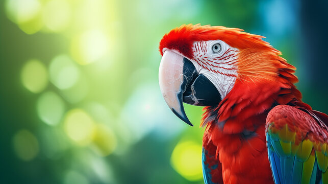 Captivating Photograph Featuring a Stunning Parrot Against a Beautifully Blurred Background
