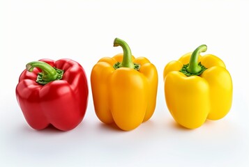 various of colorfull bell pepers isolated on white background. generatif ai