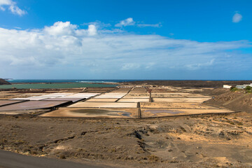 Salinas de Janubio are the largest salt flats in the Canary Islands. The Salinas are a unique natural spectacle on Lanzarote. Spain