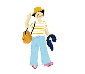 cute fashionable girl/women illustration isolated png