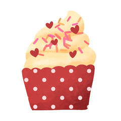 Cupcake with yellow sprinkles