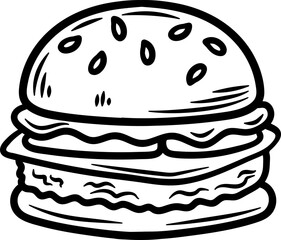 Hand drawn Doodle Burger 