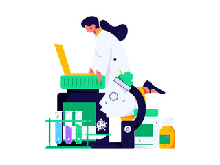 Medical characters fighting the epidemic flat vector concept operation hand drawn illustration
