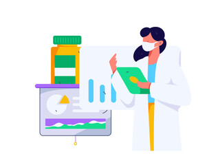 Medical characters fighting the epidemic flat vector concept operation hand drawn illustration
