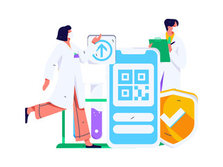 Medical characters fighting the epidemic flat vector concept operation hand drawn illustration
