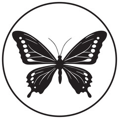 Butterfly silhouettes and icons. Black flat color simple elegant white background Butterfly vector and illustration.
