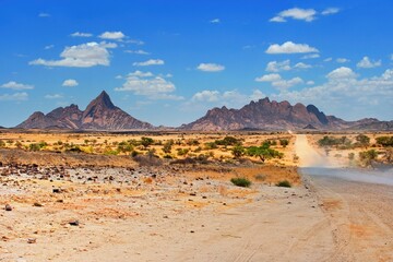 Spitzkoppe mountain, Nature Reserve, Namibia. Famous namibian road trip spot.