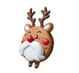 reindeer with red nose 3d render design