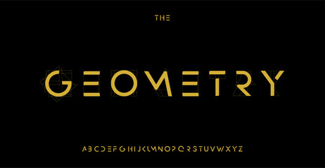 Geometric Futuristic Innovative alphabet, sparse sans serif letters, clean minimalist font for stylish modern logo, sci-fi headline, contemporary typography, modern typographic design. Vector typeset. - obrazy, fototapety, plakaty