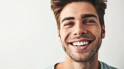Obraz premium Young hispanic man smiling confident standing at white background.