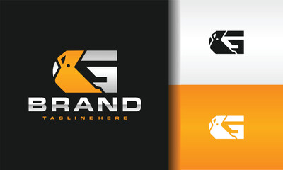 letter G scoop excavator logo © Hasim