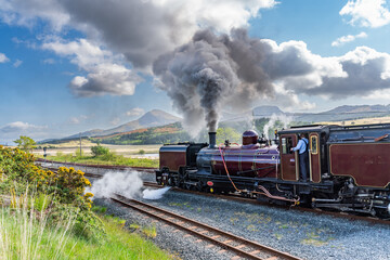 Steam Train at Rhydd Ddu Station Snowdonia