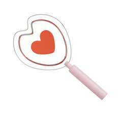 3d icon valentine glass magnifier png transparent for decorating in creative componen 