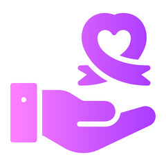 cancer ribbon gradient icon