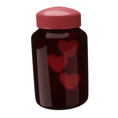 3d icon valentine jar love png transparent for decorating in creative componen 