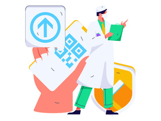 Medical characters fighting the epidemic flat vector concept operation hand drawn illustration
