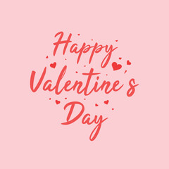 vector pink happy valentines day celebration text