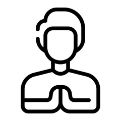 praying line icon