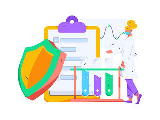 Medical characters fighting the epidemic flat vector concept operation hand drawn illustration
