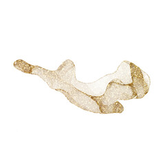 Abstract alcohol ink gold glitter decoration stain